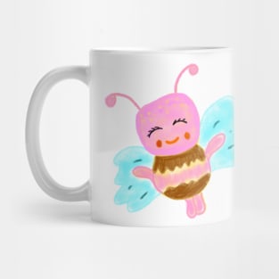 Pink watercolor honey bee animal art Mug